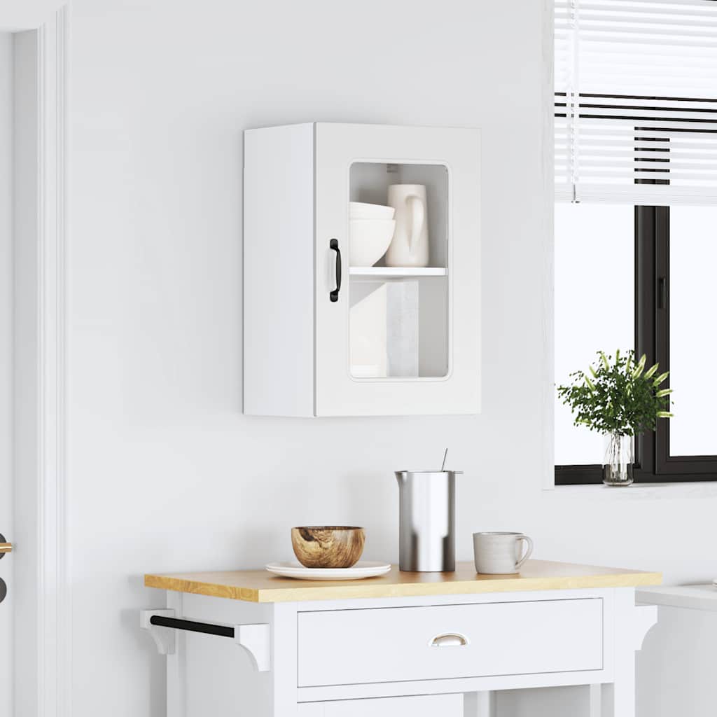 Küchen-Hängeschrank mit Glastür Kalmar Weiß Holzwerkstoff