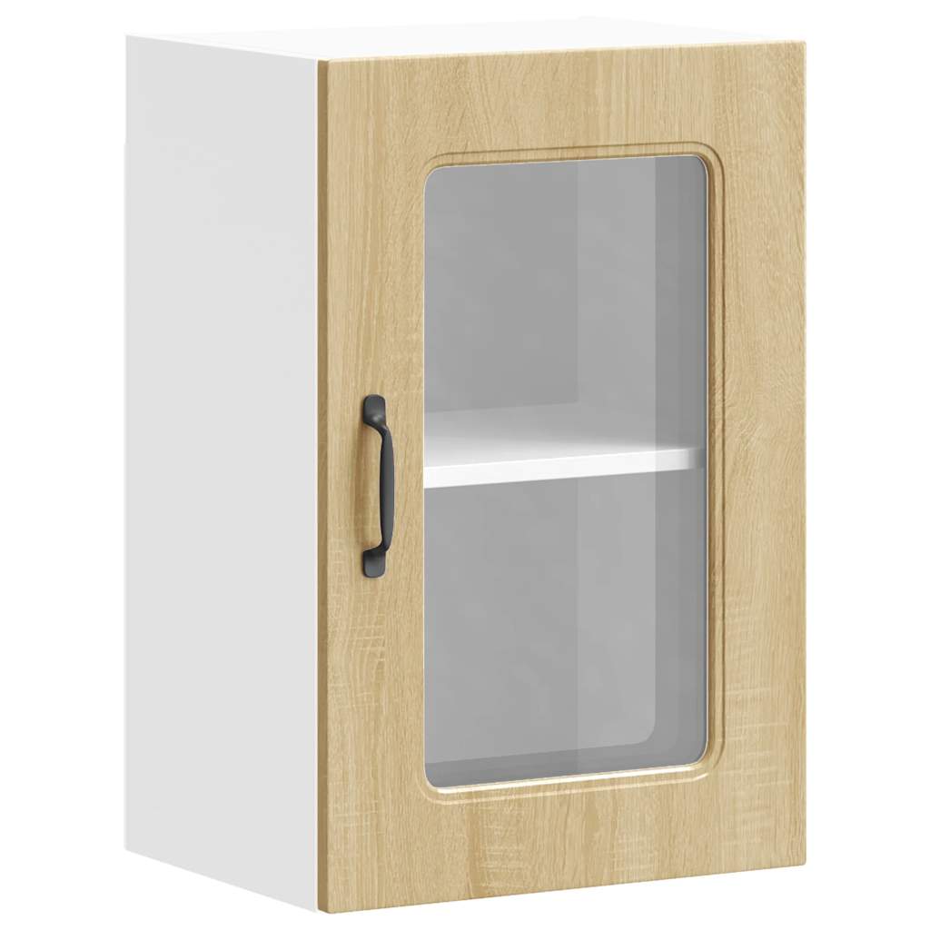 Küchen-Hängeschrank mit Glastür Kalmar Sonoma-Eiche Holzwerkstoff
