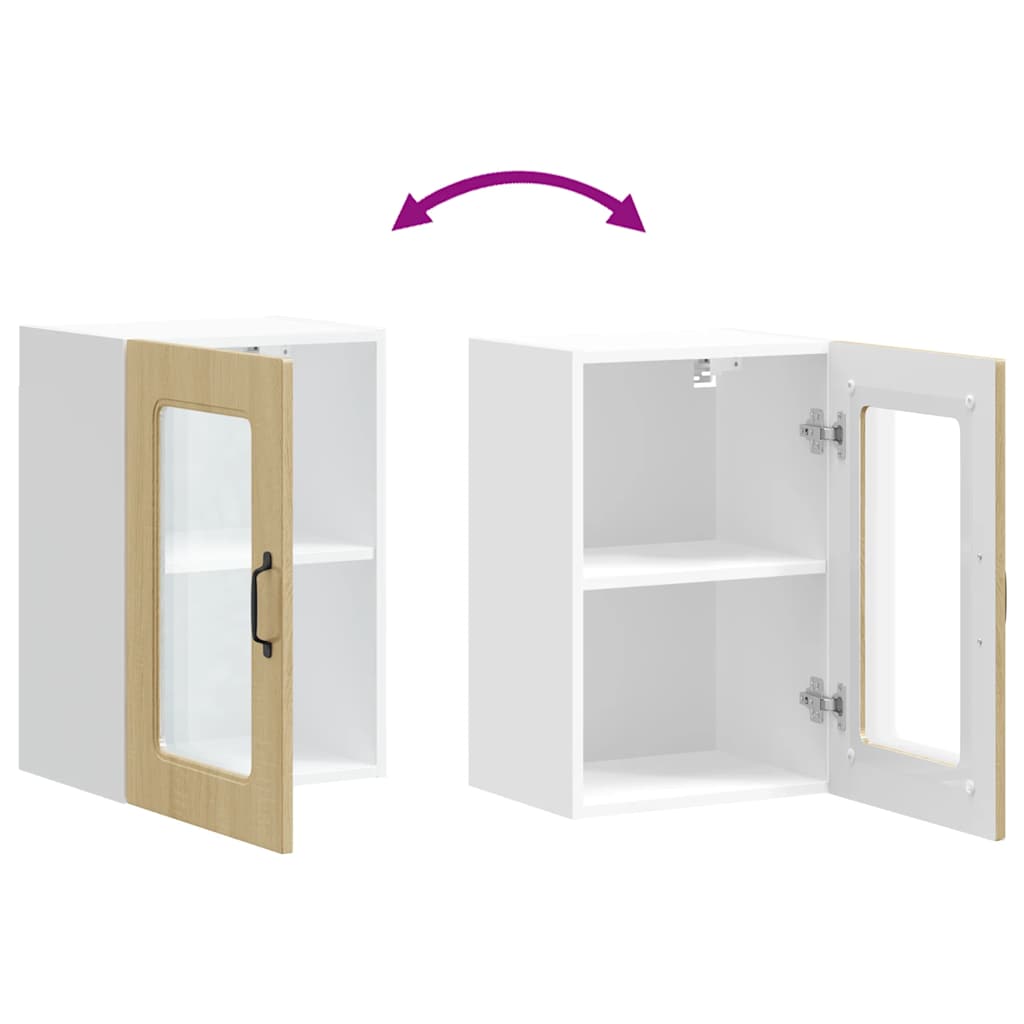 Küchen-Hängeschrank mit Glastür Kalmar Sonoma-Eiche Holzwerkstoff