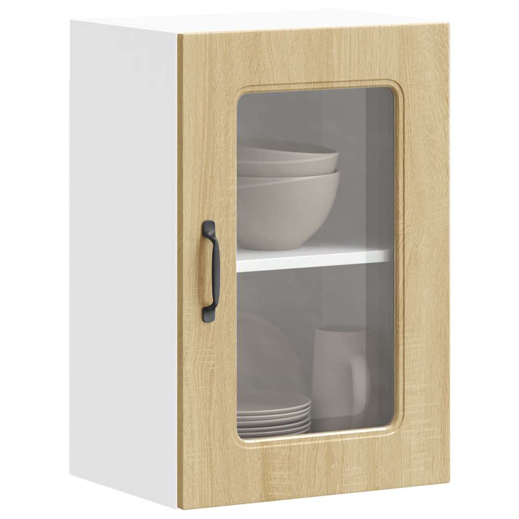 Küchen-Hängeschrank mit Glastür Kalmar Sonoma-Eiche Holzwerkstoff