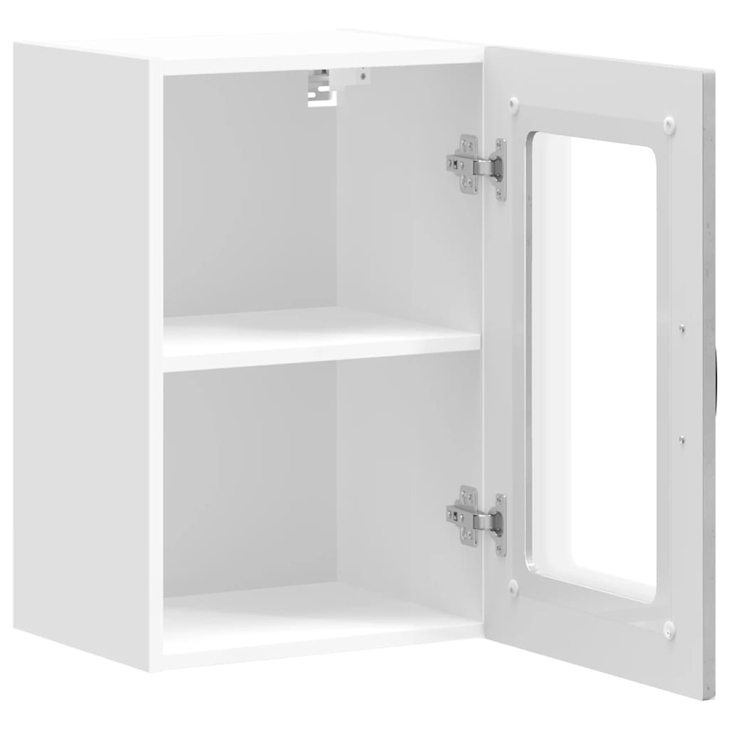 Küchen-Hängeschrank mit Glastür Kalmar Betongrau Holzwerkstoff
