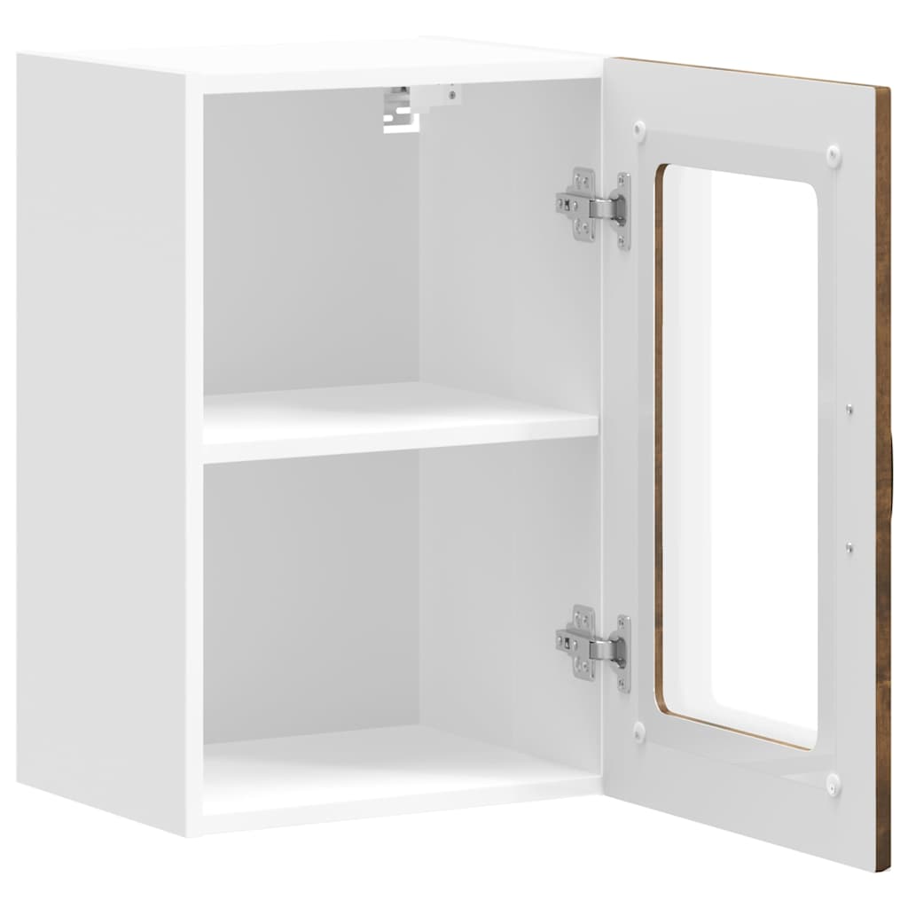 Küchen-Hängeschrank mit Glastür Kalmar Räuchereiche Holzwerkstoff
