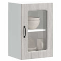 Küchen-Hängeschrank mit Glastür Kalmar Grau Sonoma Holzwerkstoff