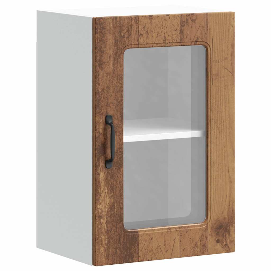 Küchen-Hängeschrank mit Glastür Kalmar Altholz-Optik Holzwerkstoff