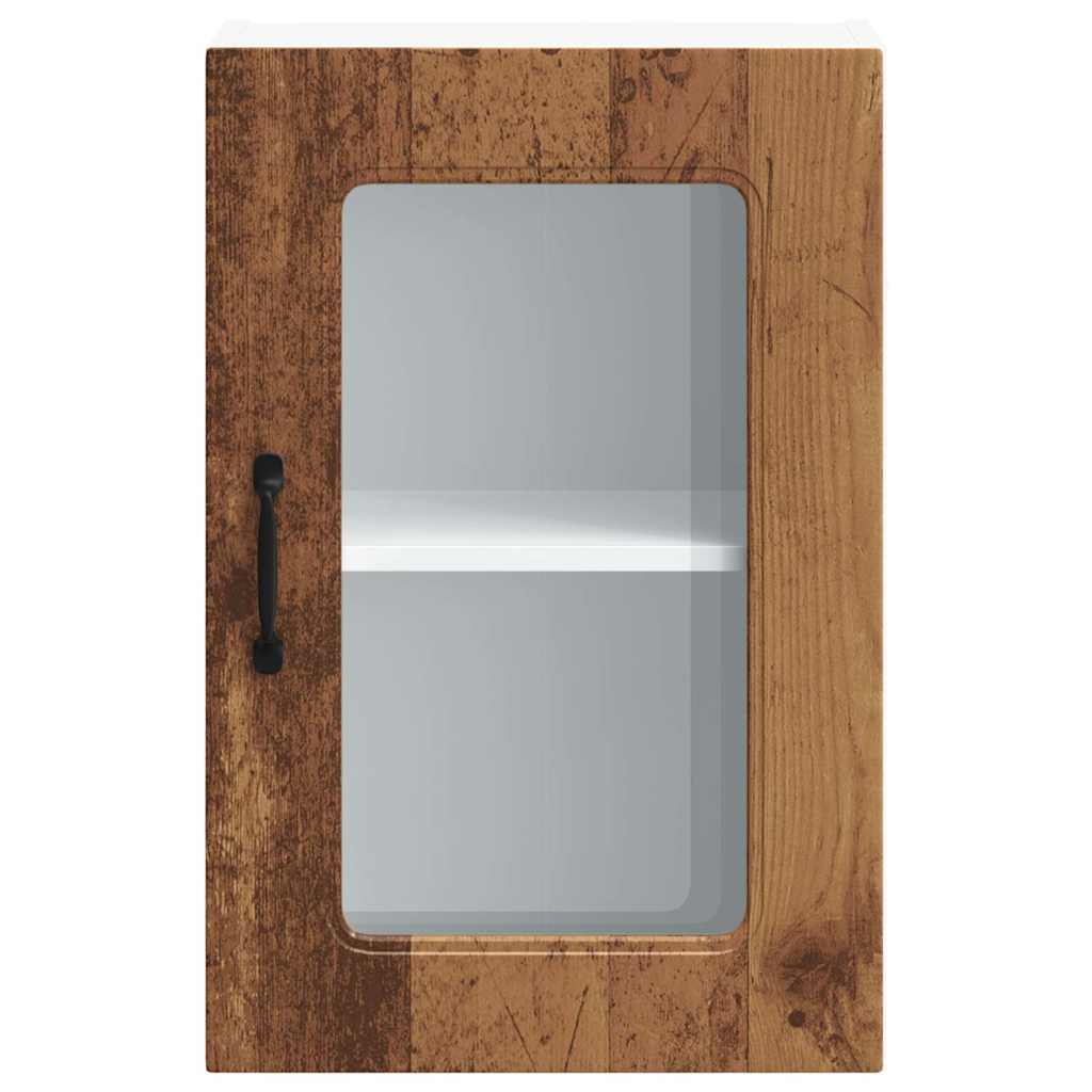 Küchen-Hängeschrank mit Glastür Kalmar Altholz-Optik Holzwerkstoff