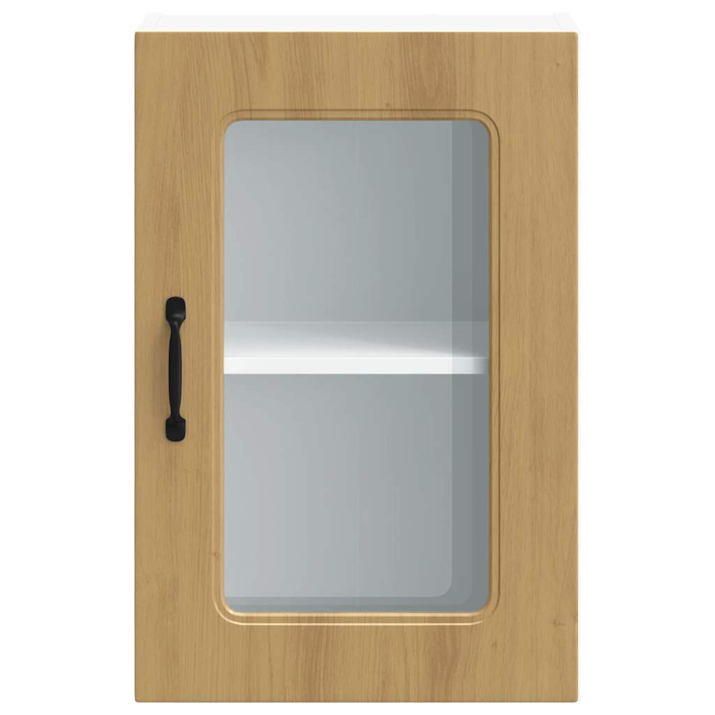 Küchen-Hängeschrank mit Glastür Kalmar Artisan-Eiche Holzwerkstoff