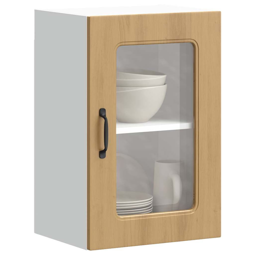 Küchen-Hängeschrank mit Glastür Kalmar Artisan-Eiche Holzwerkstoff
