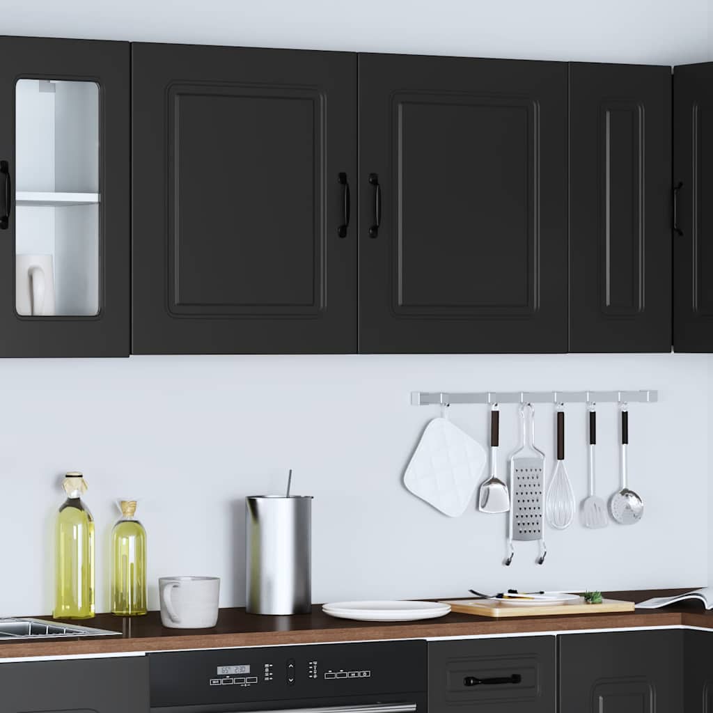Küchen-Hängeschränke 2 Stk. Kalmar Schwarz Holzwerkstoff