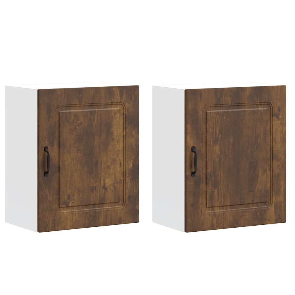 Küchen-Hängeschränke 2 Stk. Kalmar Räuchereiche Holzwerkstoff
