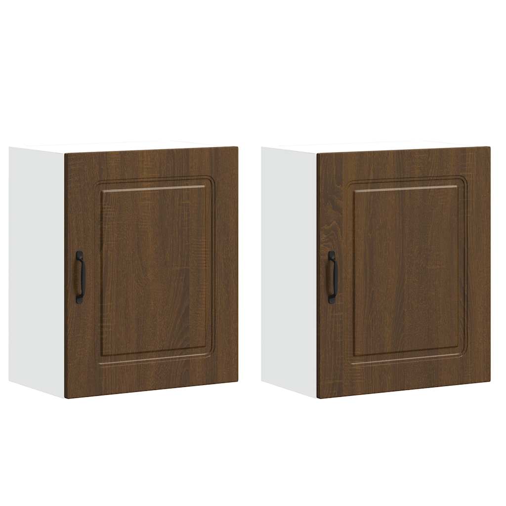 Küchen-Hängeschränke 2 Stk. Kalmar Braun Eichen-Optik Holzwerkstoff