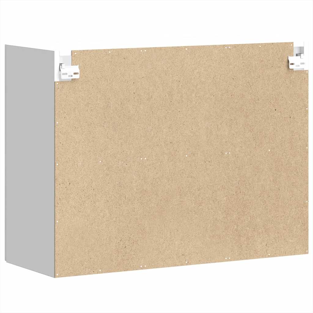 Küchen-Hängeschrank mit Glastür Kalmar Hochglanz-Weiß Holzwerkstoff