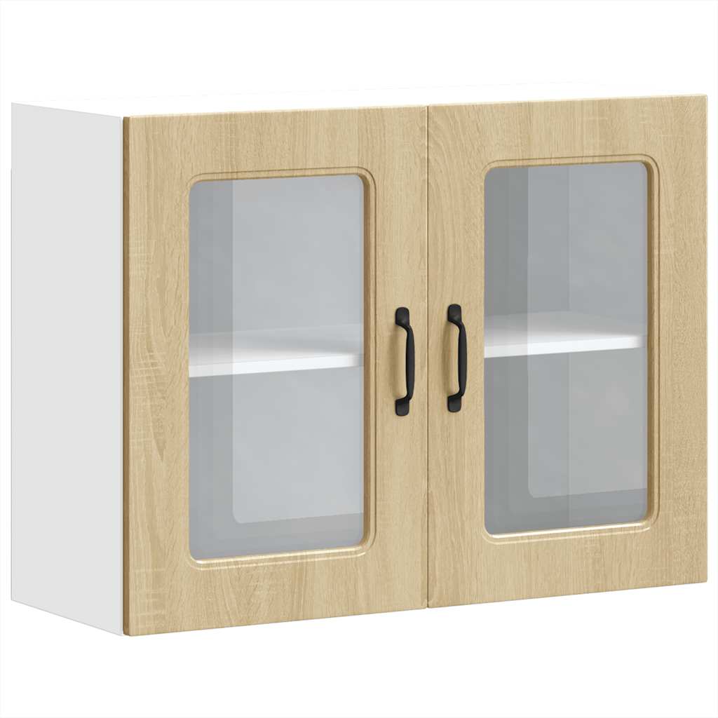 Küchen-Hängeschrank mit Glastür Kalmar Sonoma-Eiche Holzwerkstoff