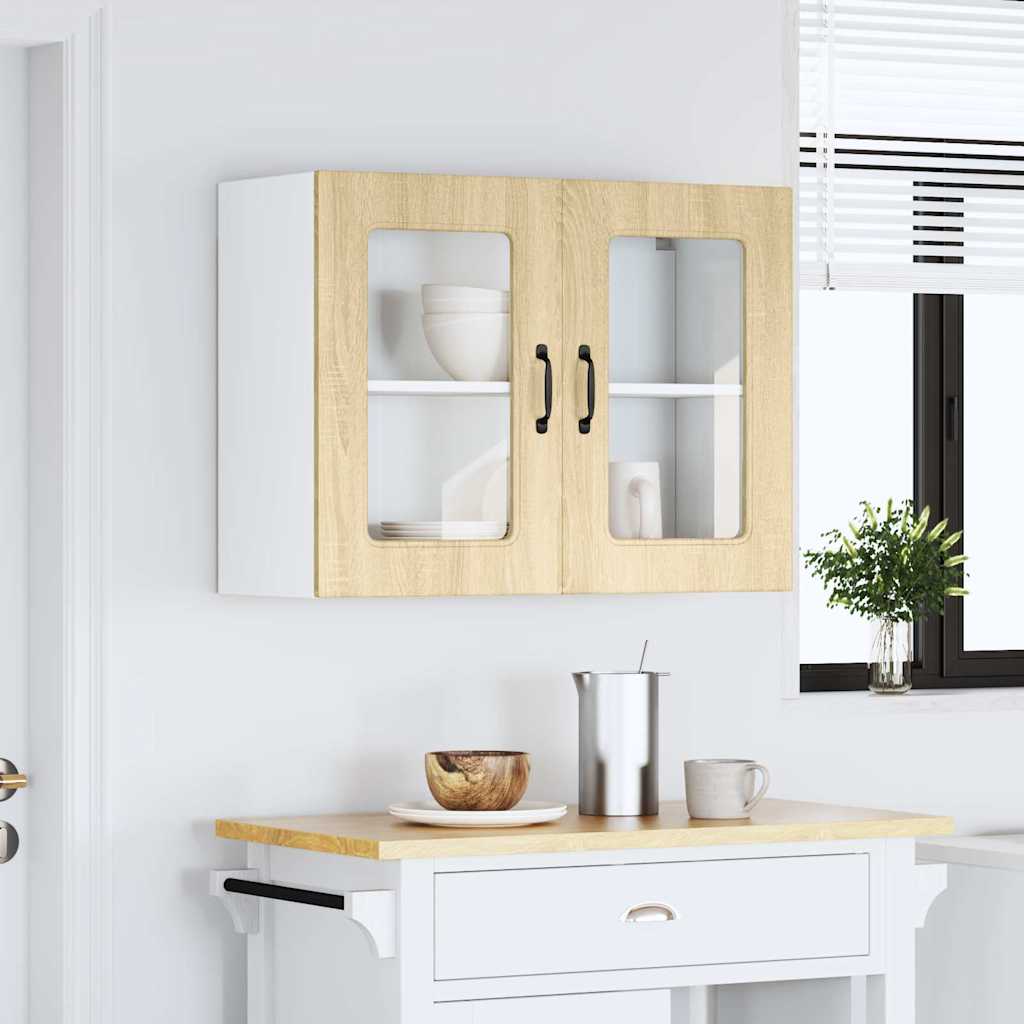 Küchen-Hängeschrank mit Glastür Kalmar Sonoma-Eiche Holzwerkstoff