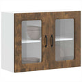 Küchen-Hängeschrank mit Glastür Kalmar Räuchereiche Holzwerkstoff
