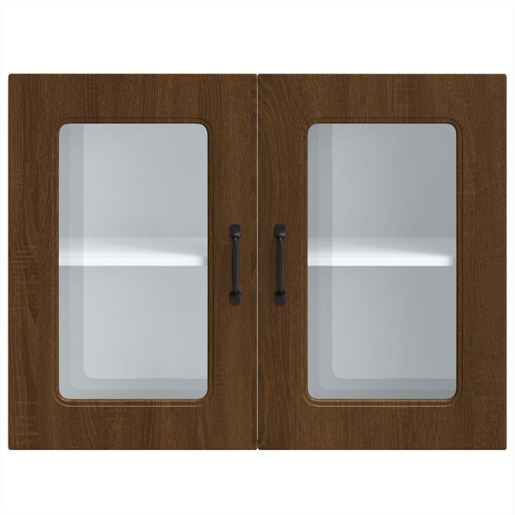 Küchen-Hängeschrank mit Glastür Kalmar Braun Eichen-Optik