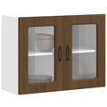 Küchen-Hängeschrank mit Glastür Kalmar Braun Eichen-Optik