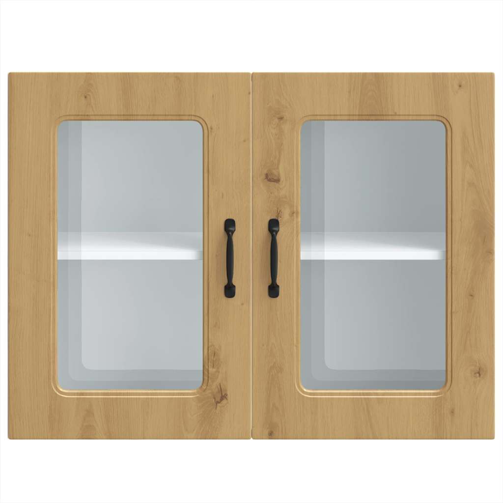 Küchen-Hängeschrank mit Glastür Kalmar Artisan-Eiche Holzwerkstoff