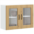 Küchen-Hängeschrank mit Glastür Kalmar Artisan-Eiche Holzwerkstoff