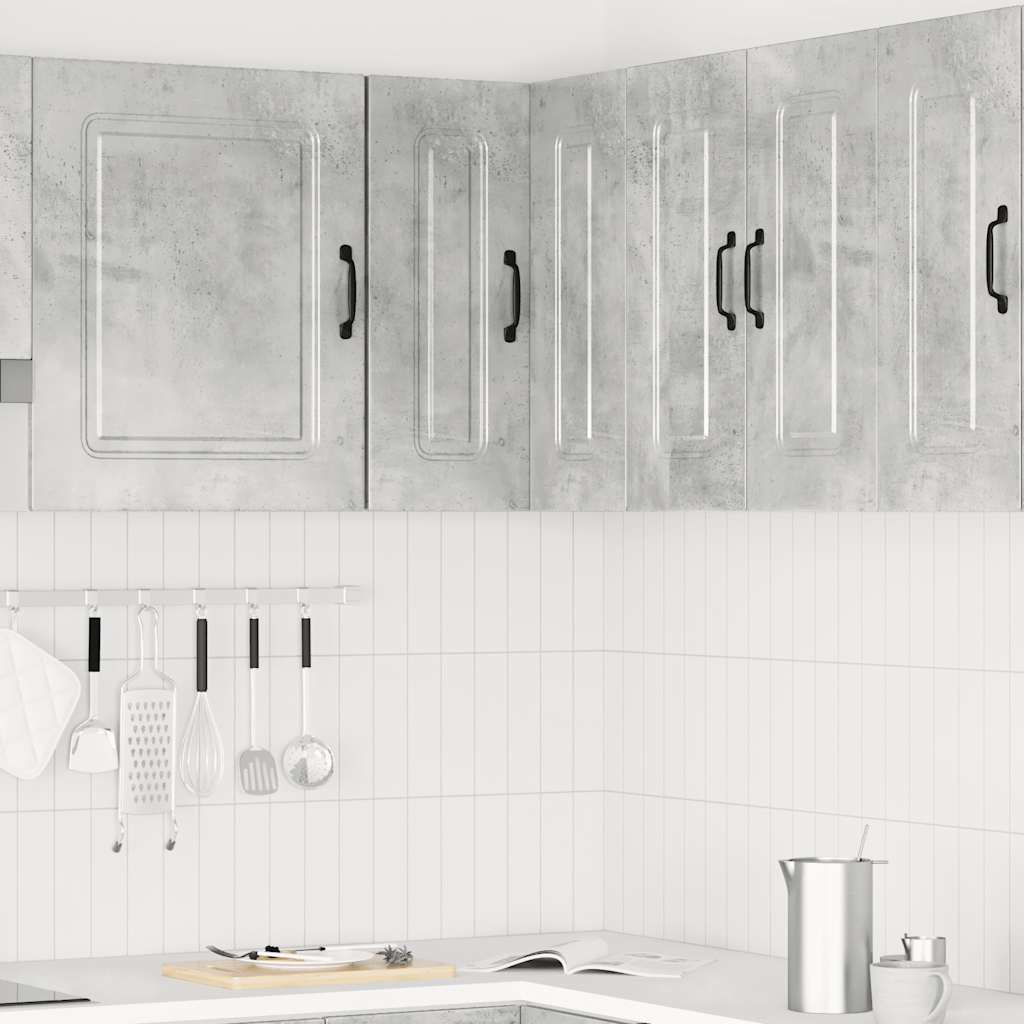 Küchen-Eckhängeschrank Kalmar Betongrau Holzwerkstoff