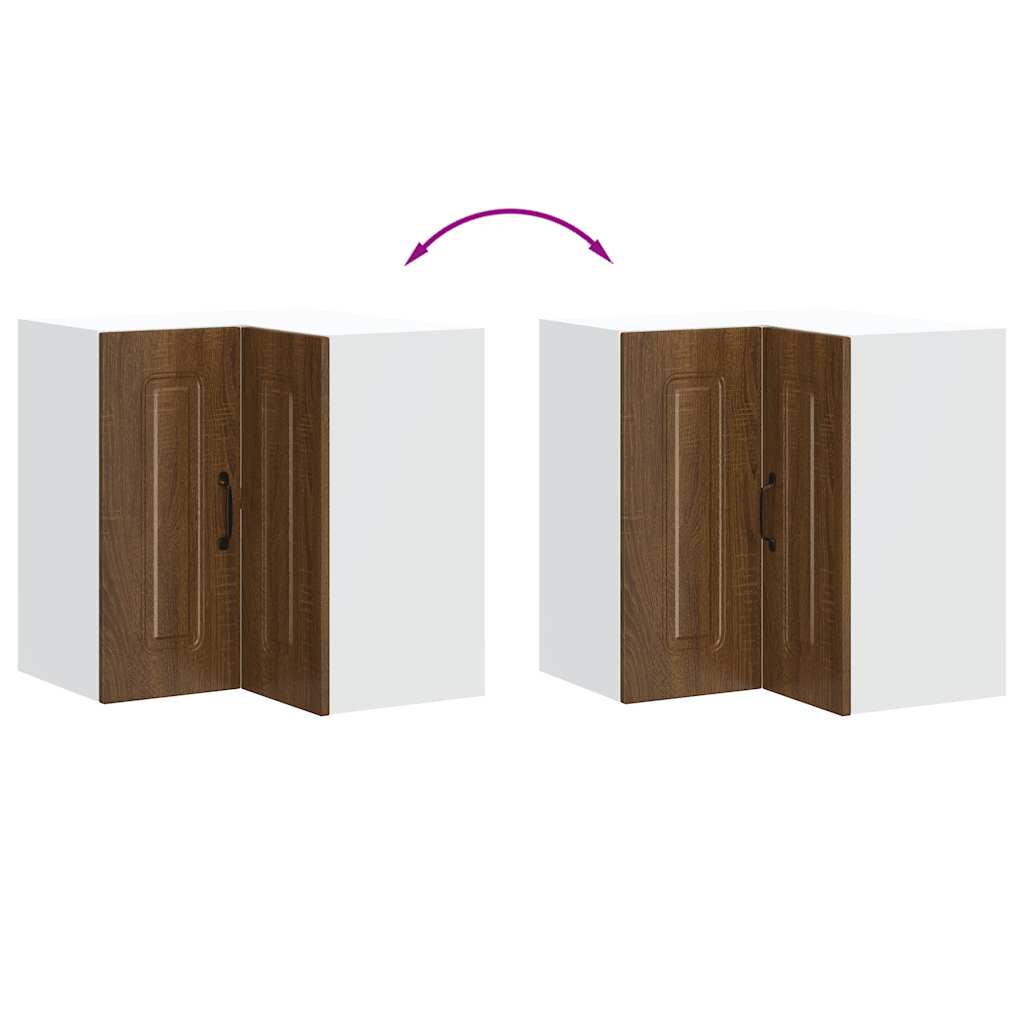 Küchen-Eckhängeschrank Kalmar Braun Eichen-Optik Holzwerkstoff