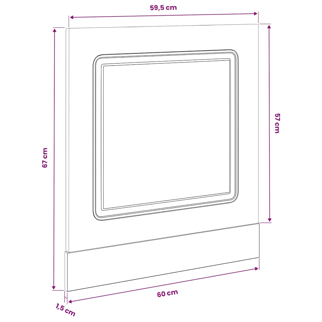 Geschirrspülerblende Kalmar Hochglanz-Weiß 60x1,5x57 cm