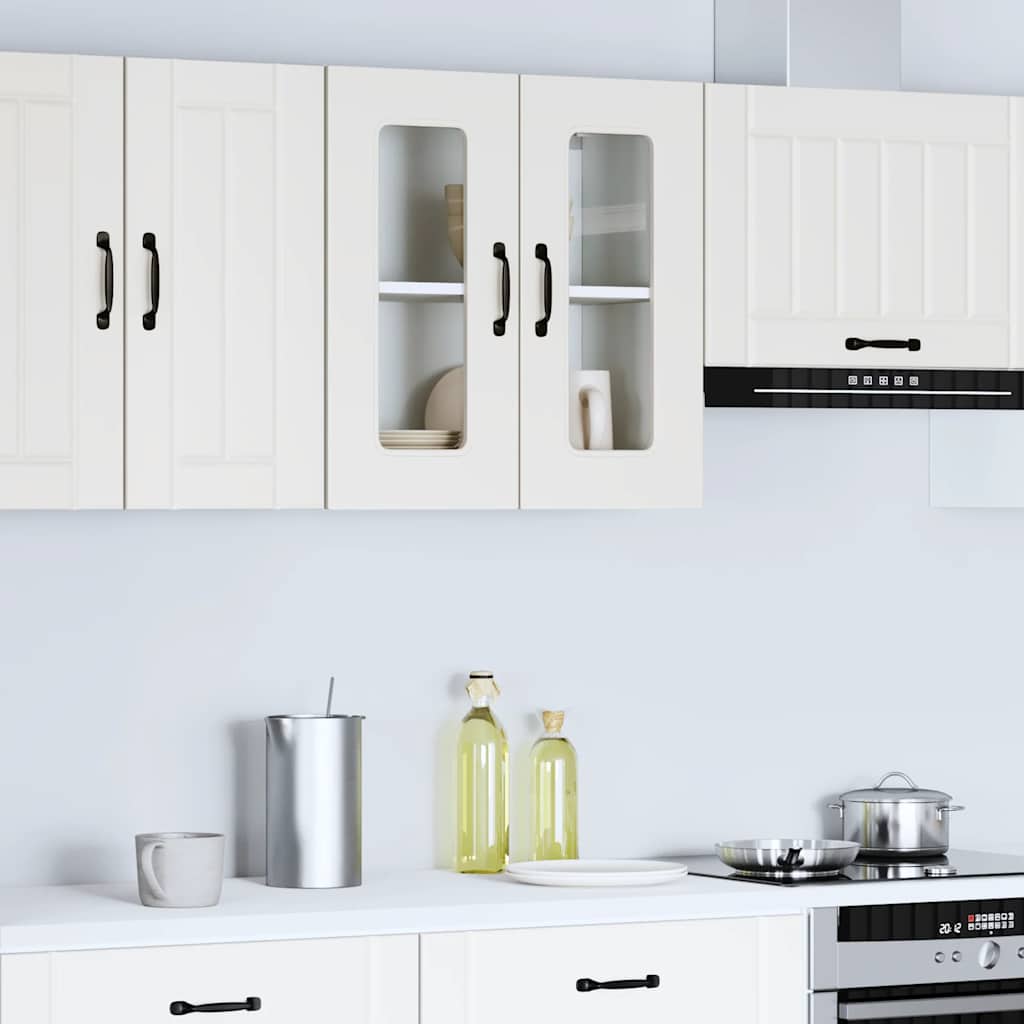 Küchen-Hängeschrank mit Glastür Kalmar Weiß Holzwerkstoff