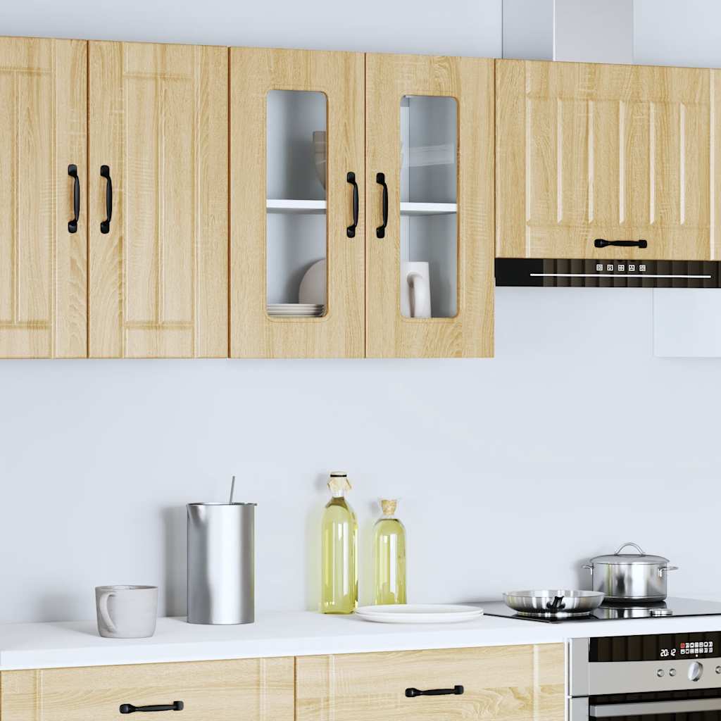 Küchen-Hängeschrank mit Glastür Kalmar Sonoma-Eiche Holzwerkstoff
