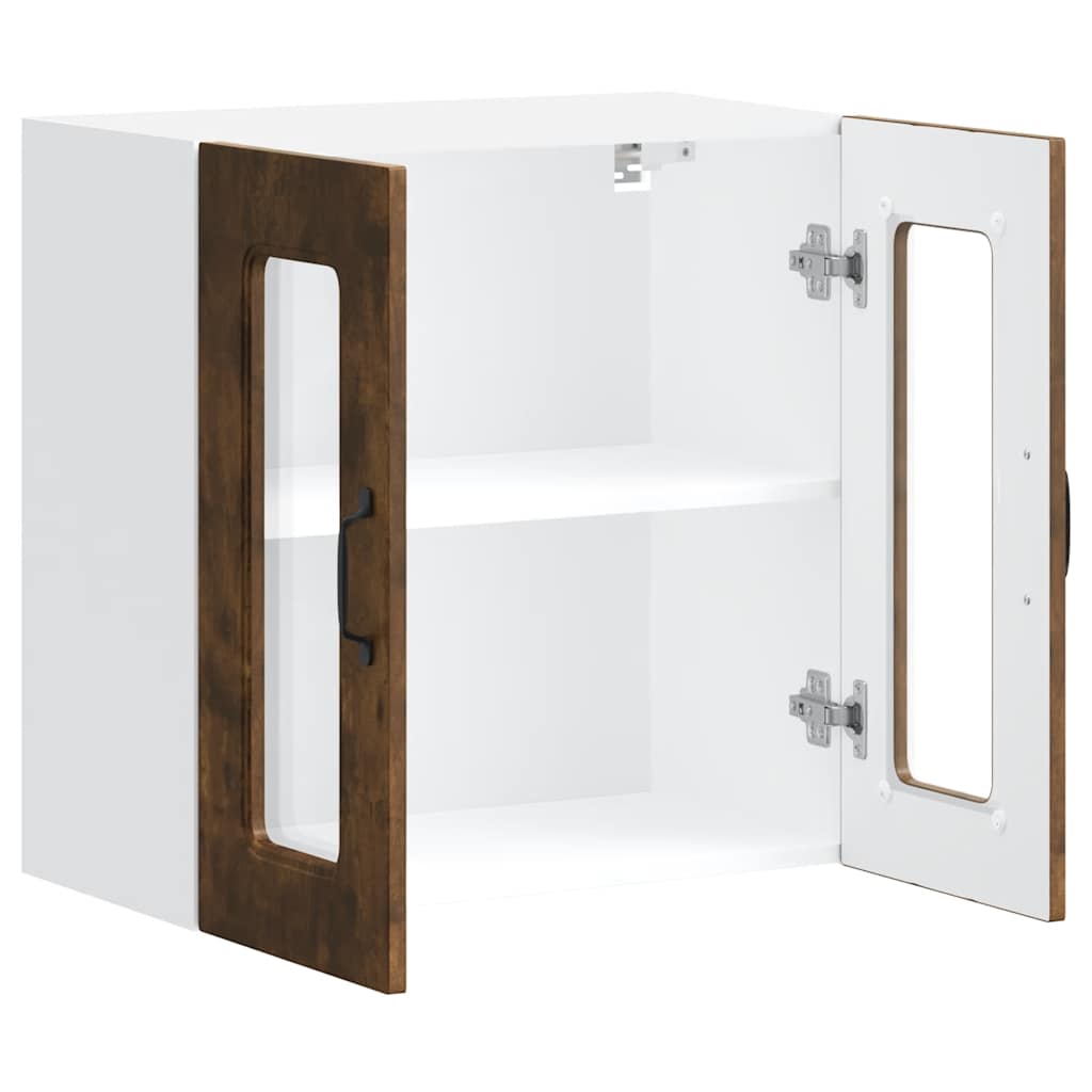 Küchen-Hängeschrank mit Glastür Kalmar Räuchereiche Holzwerkstoff
