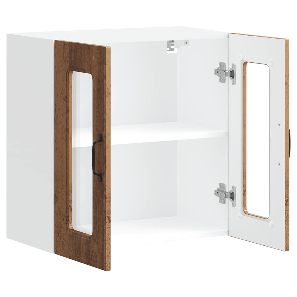 Küchen-Hängeschrank mit Glastür Kalmar Altholz-Optik Holzwerkstoff