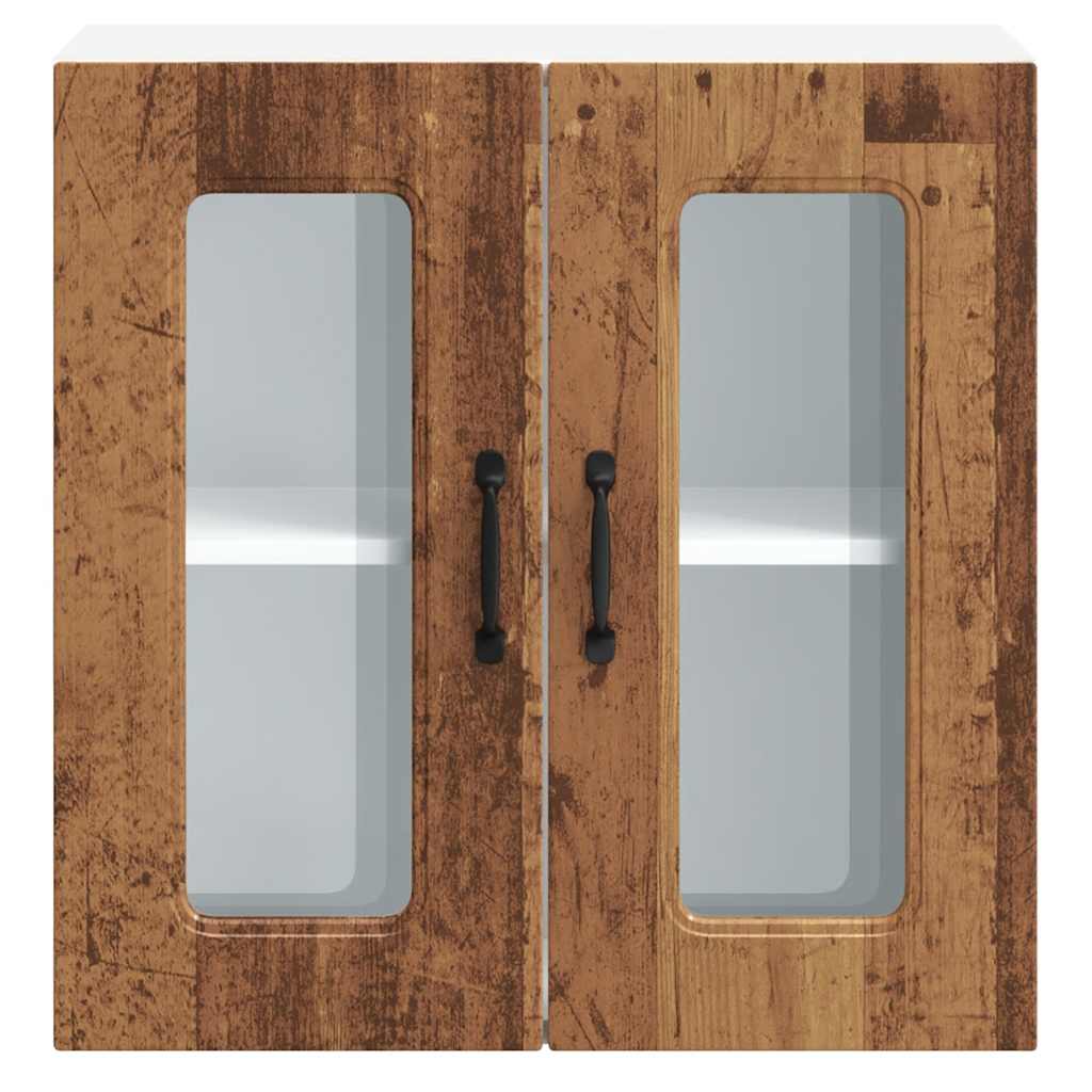Küchen-Hängeschrank mit Glastür Kalmar Altholz-Optik Holzwerkstoff