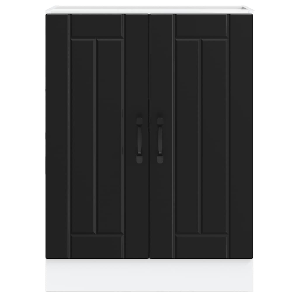 Spülenunterschrank Lucca Schwarz Holzwerkstoff