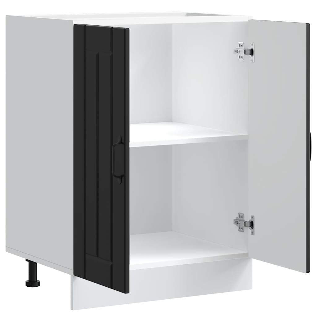 Spülenunterschrank Lucca Schwarz Holzwerkstoff