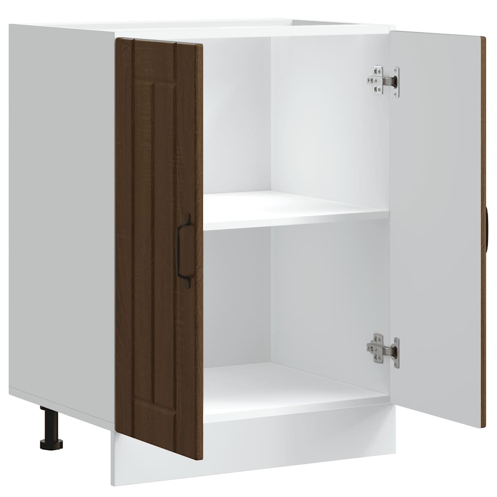 Spülenunterschrank Lucca Braun Eichen-Optik Holzwerkstoff