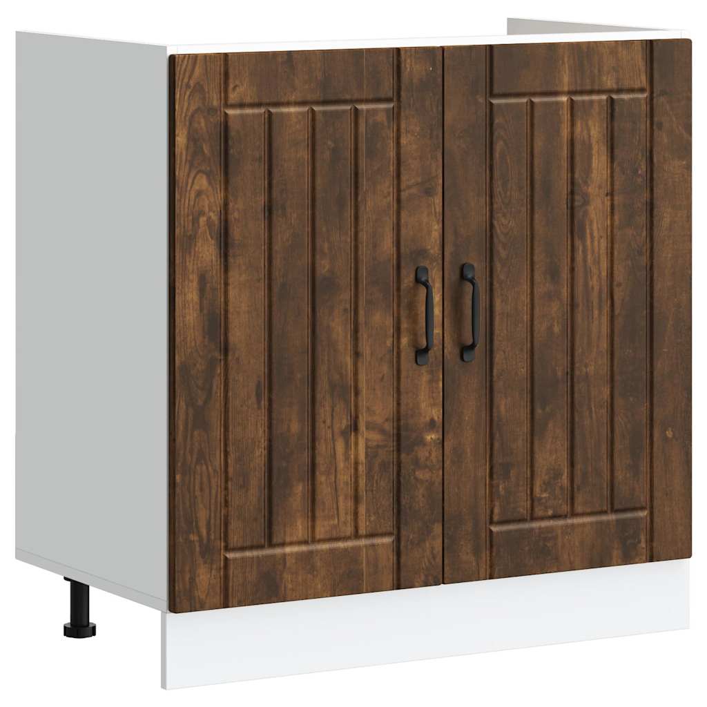 Spülenunterschrank Lucca Räuchereiche Holzwerkstoff
