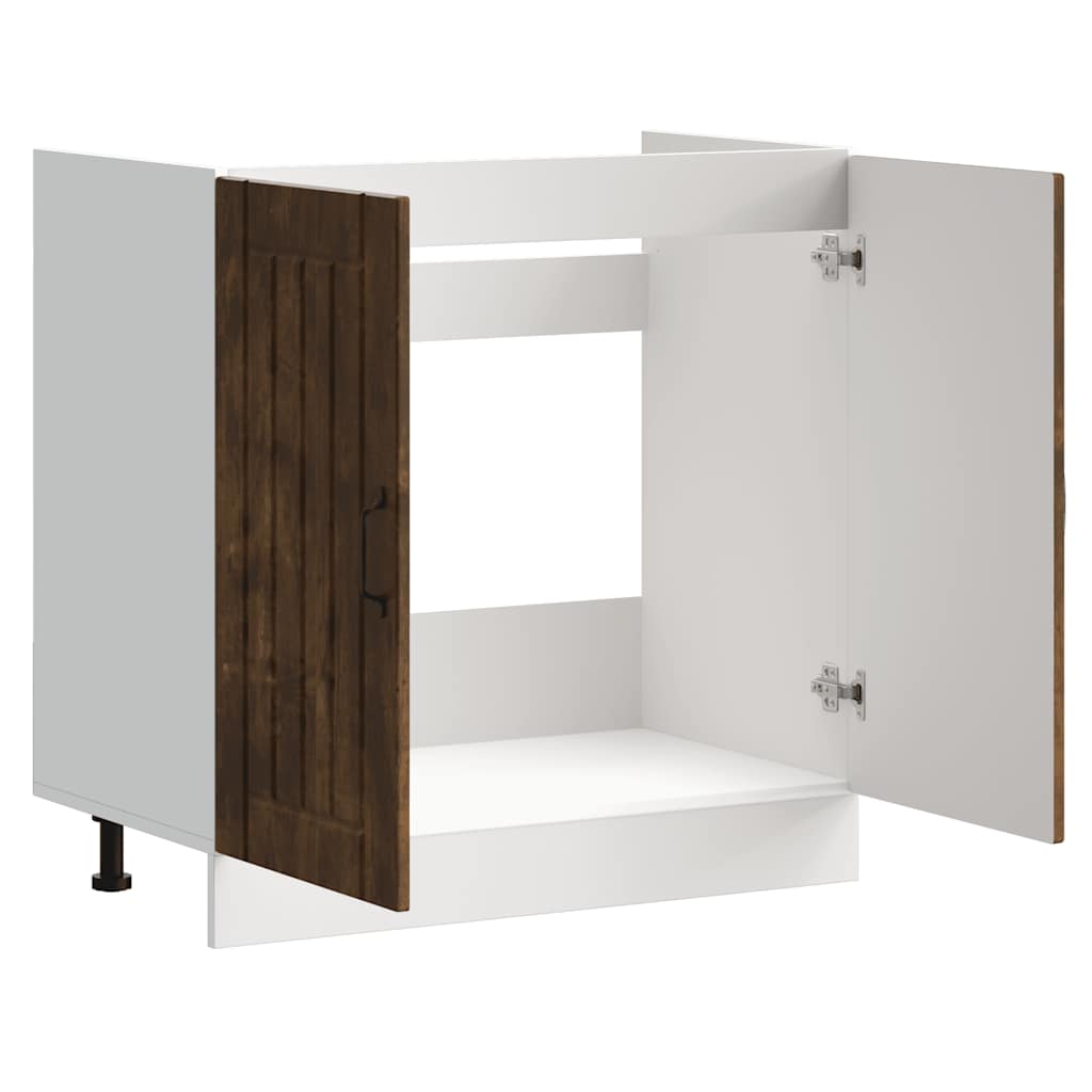 Spülenunterschrank Lucca Räuchereiche Holzwerkstoff