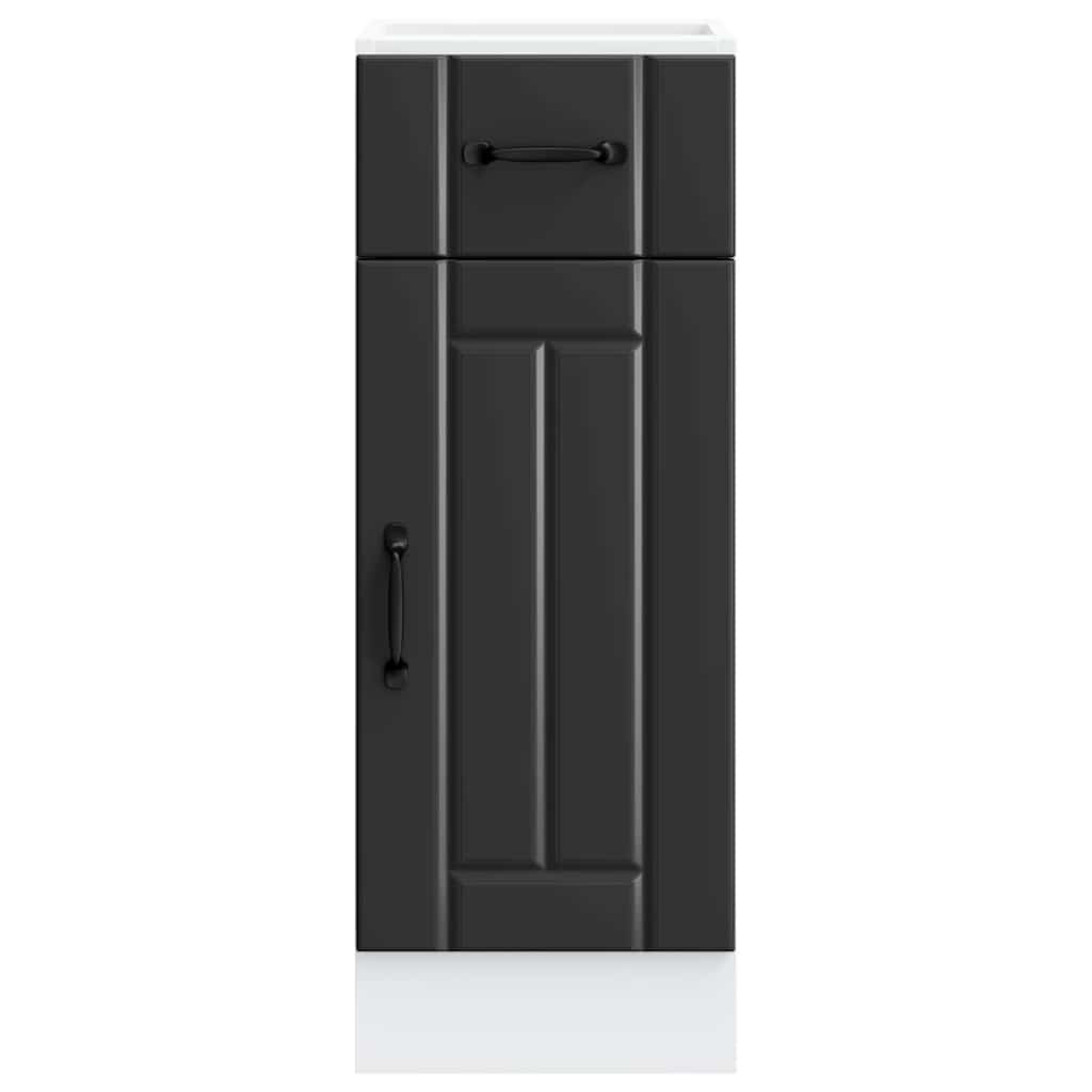 Küchen-Unterschrank Lucca Schwarz Holzwerkstoff