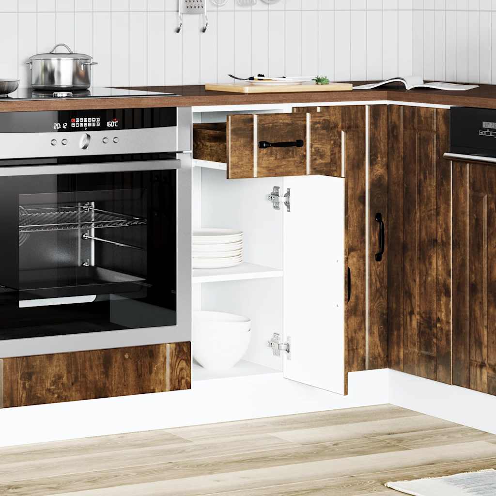 Küchen-Unterschrank Lucca Räuchereiche Holzwerkstoff