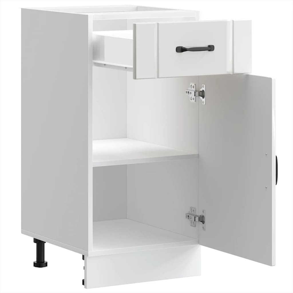 Küchen-Unterschrank Lucca Hochglanz-Weiß Holzwerkstoff