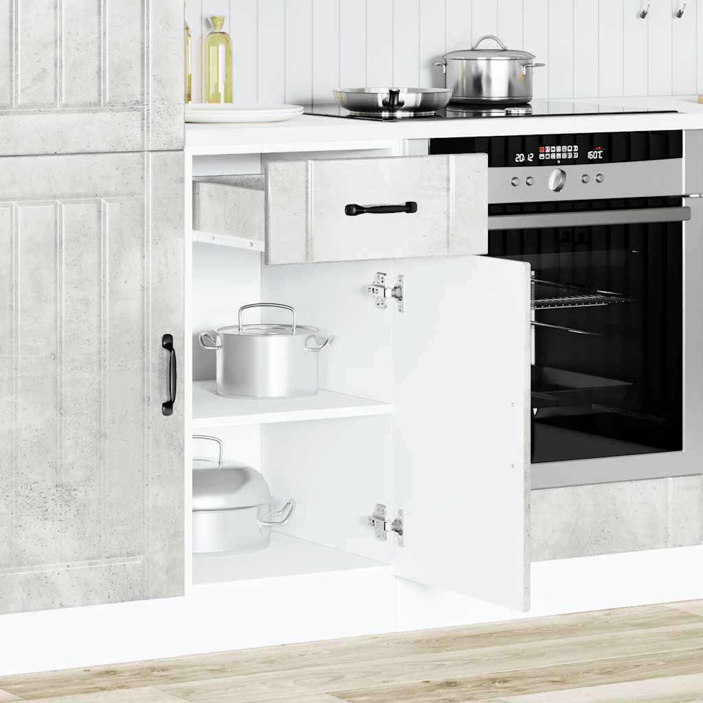 Küchen-Unterschrank Lucca Betongrau Holzwerkstoff