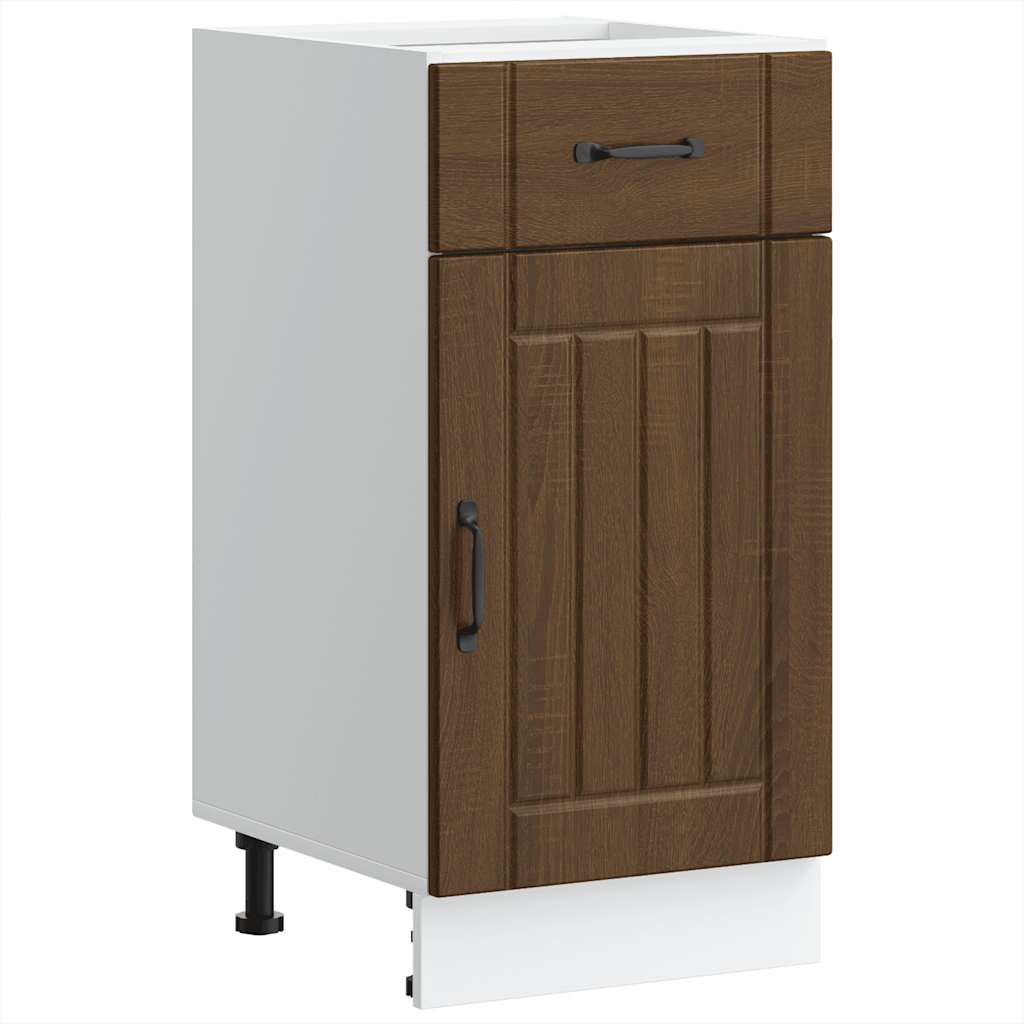 Küchen-Unterschrank Lucca Braun Eichen-Optik Holzwerkstoff