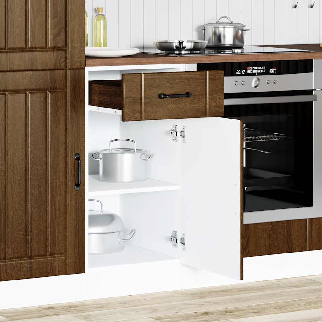 Küchen-Unterschrank Lucca Braun Eichen-Optik Holzwerkstoff