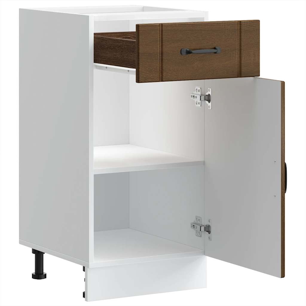 Küchen-Unterschrank Lucca Braun Eichen-Optik Holzwerkstoff