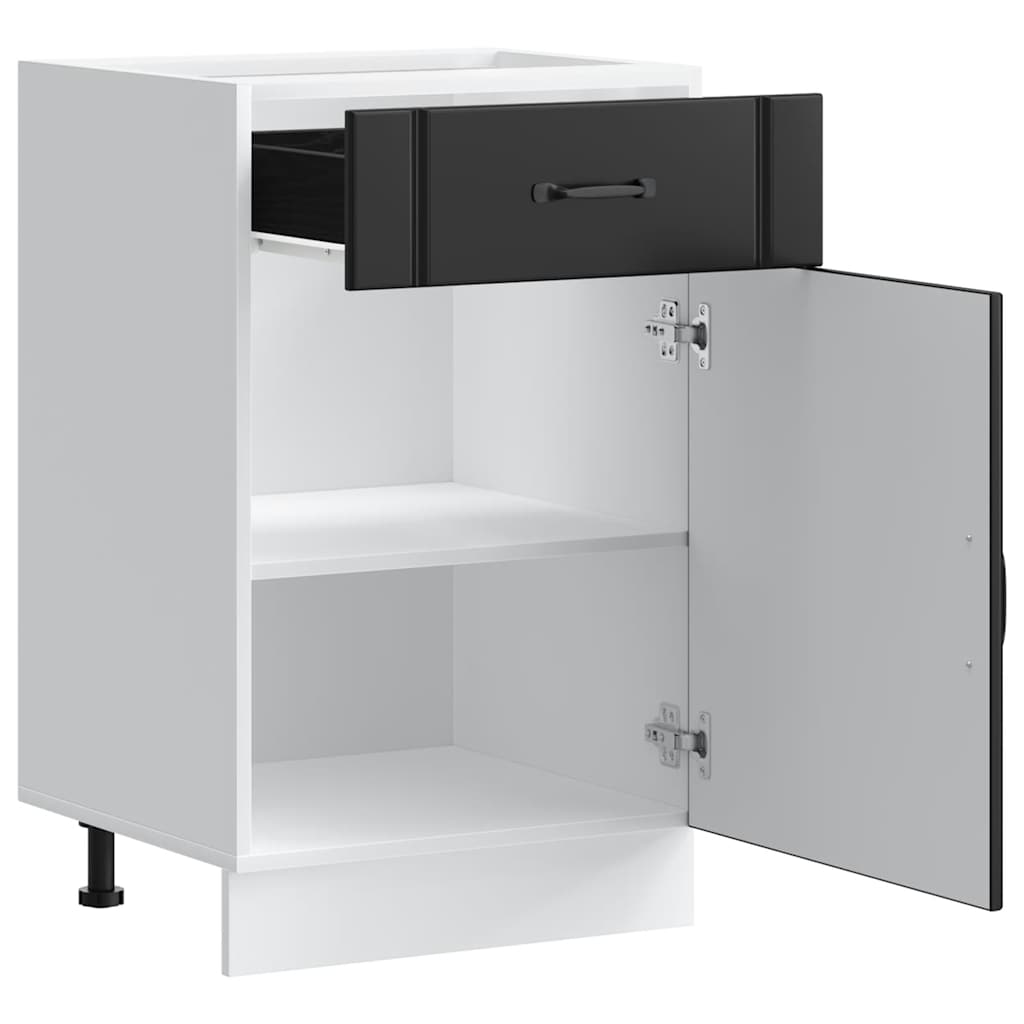 Küchen-Unterschrank Lucca Schwarz Holzwerkstoff