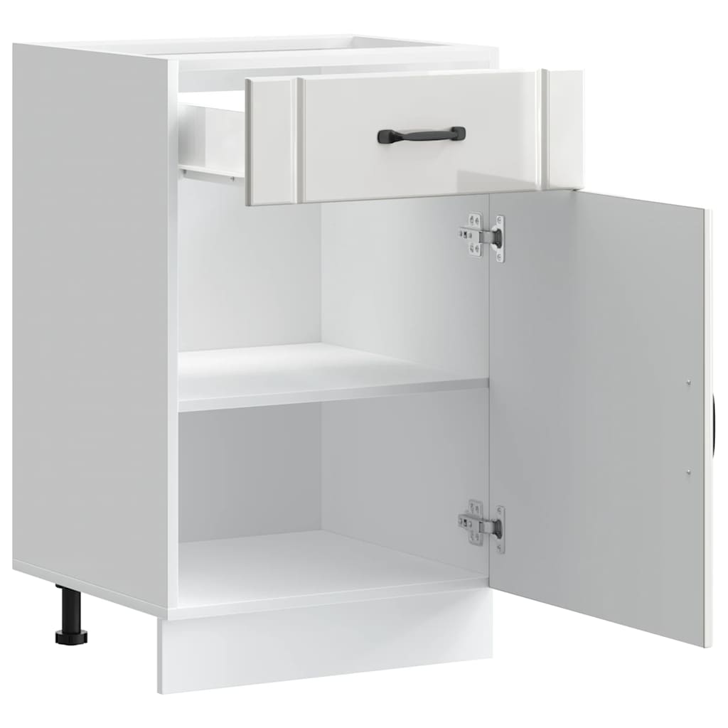 Küchen-Unterschrank Lucca Hochglanz-Weiß Holzwerkstoff