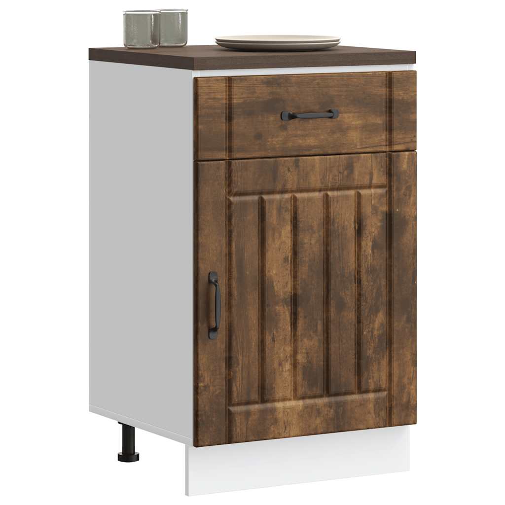 Küchen-Unterschrank Lucca Räuchereiche Holzwerkstoff