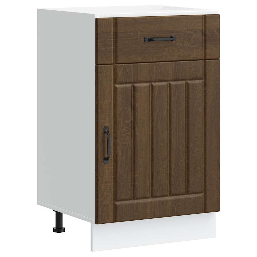 Küchen-Unterschrank Lucca Braun Eichen-Optik Holzwerkstoff