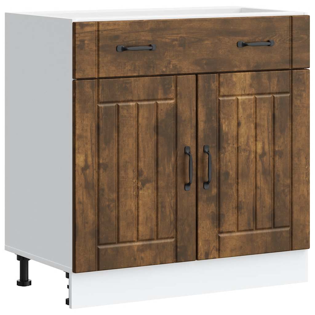 Küchen-Unterschrank Lucca Räuchereiche Holzwerkstoff
