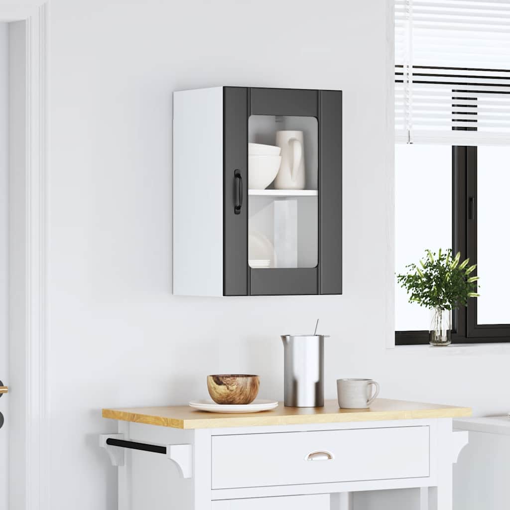 Küchen-Hängeschrank mit Glastür Lucca Schwarz