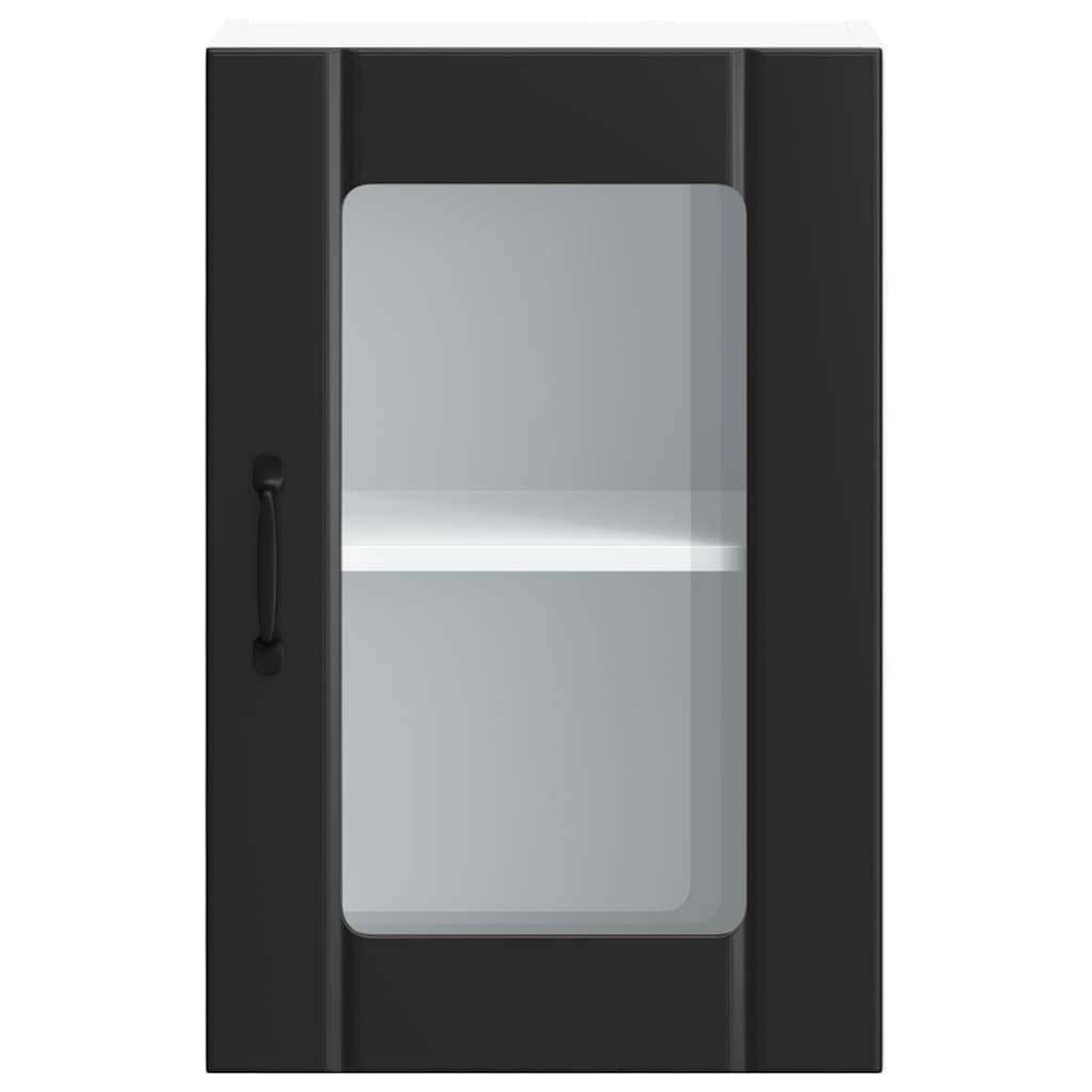 Küchen-Hängeschrank mit Glastür Lucca Schwarz