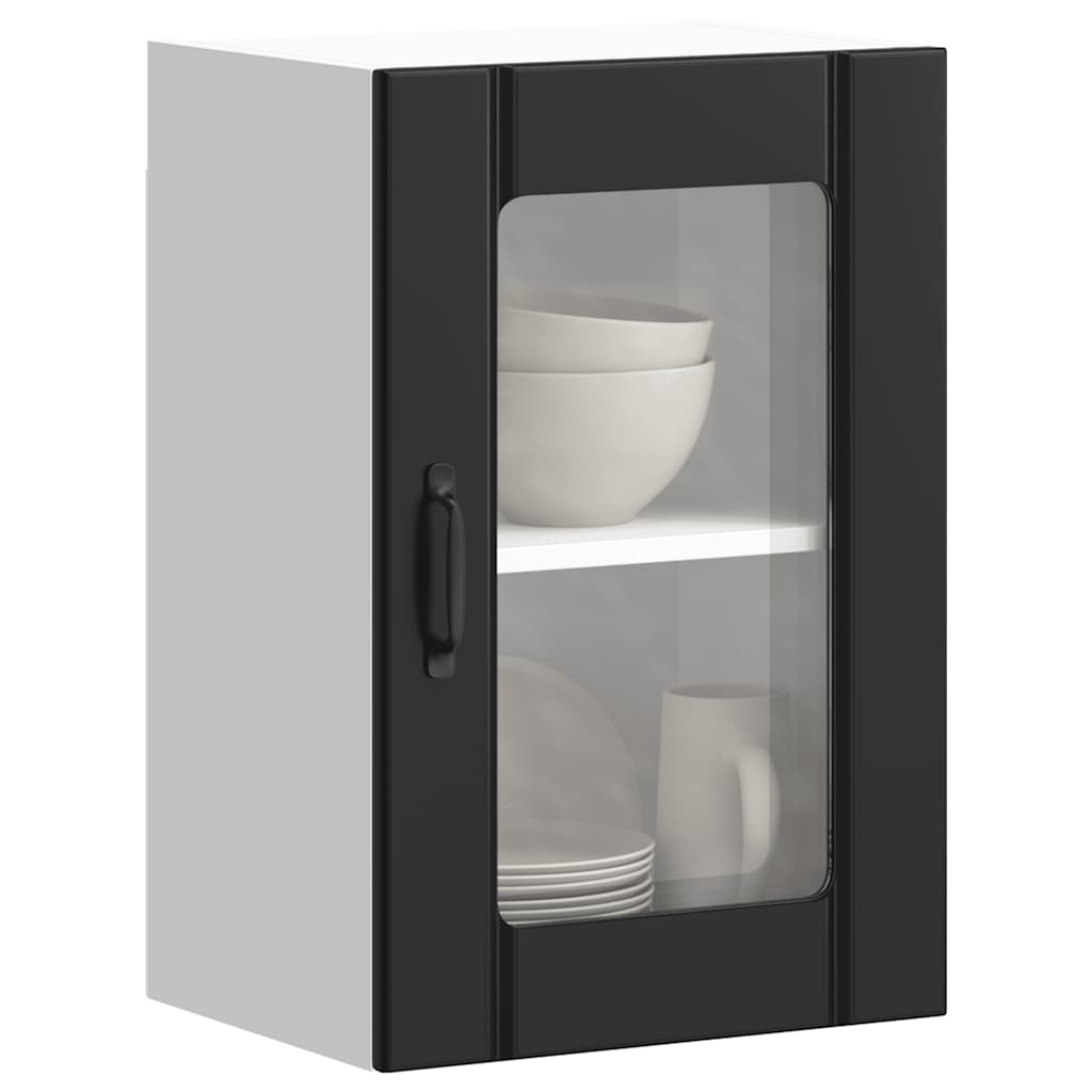 Küchen-Hängeschrank mit Glastür Lucca Schwarz